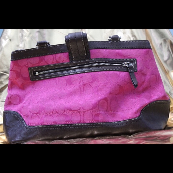 Authentic pink and brown Coach purse - Picture 3 of 7
